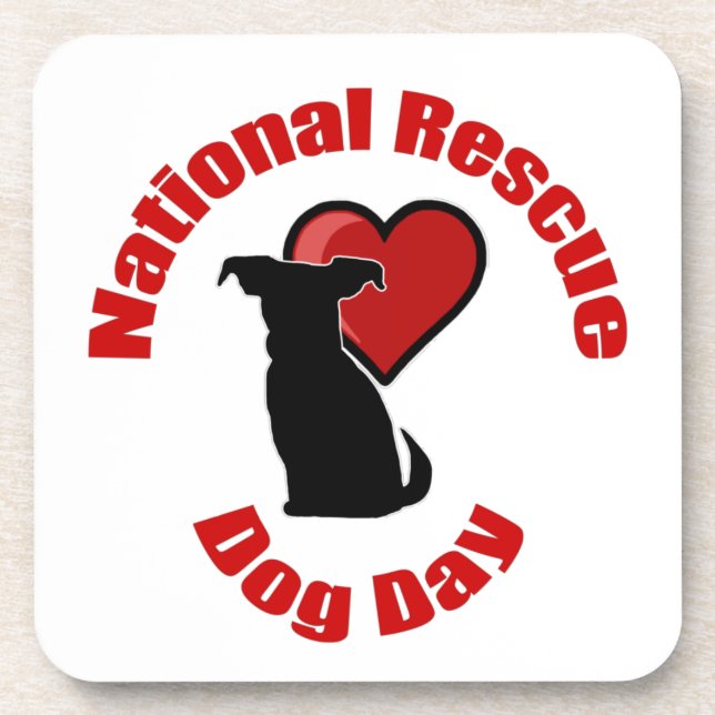 Posavasos Día Nacional del Perro Rescate (Frente)