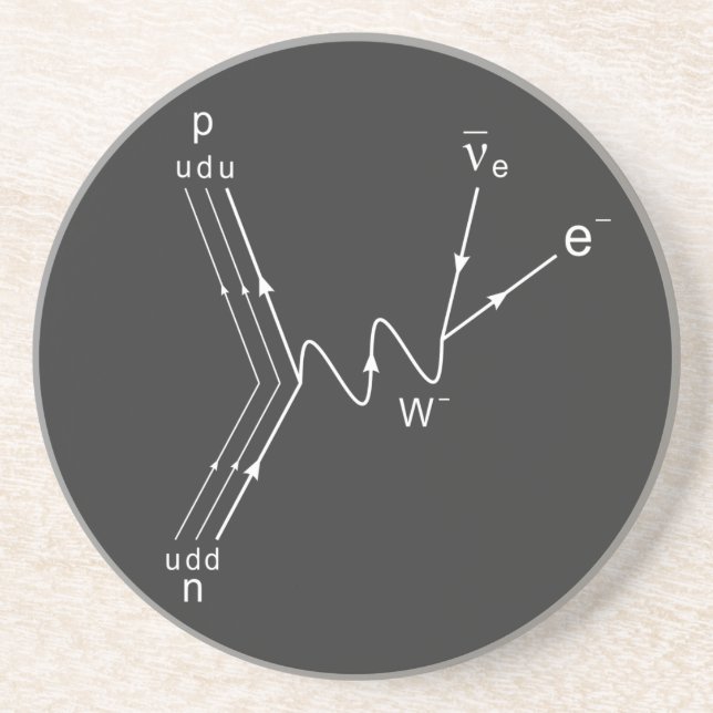 Posavasos Diagrama de Feynman, dispersión de neutrones proto (Frente)