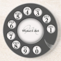 Dial rotatorio del teléfono del monograma del