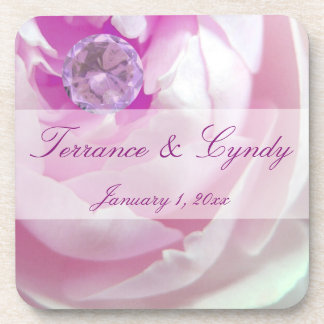 Posavasos Diamante en un Boda personal rosa rosa