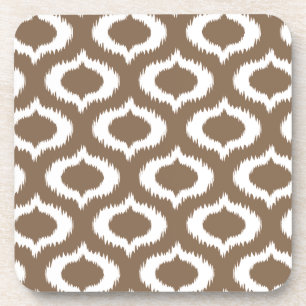 Posavasos Diamantes modernos de Brown Ikat de moda