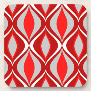 Posavasos Diamantes modernos de los mediados de siglo, rojo