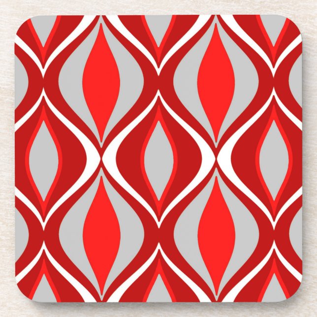 Posavasos Diamantes modernos de los mediados de siglo, rojo (Frente)