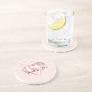 Posavasos Diamantes rosados brillan