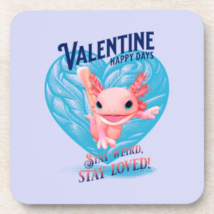 Posavasos Días felices de San Valentín Quédate raro quédate