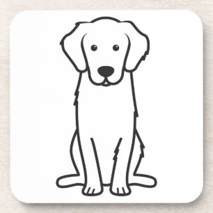 Posavasos Dibujo animado del perro del golden retriever
