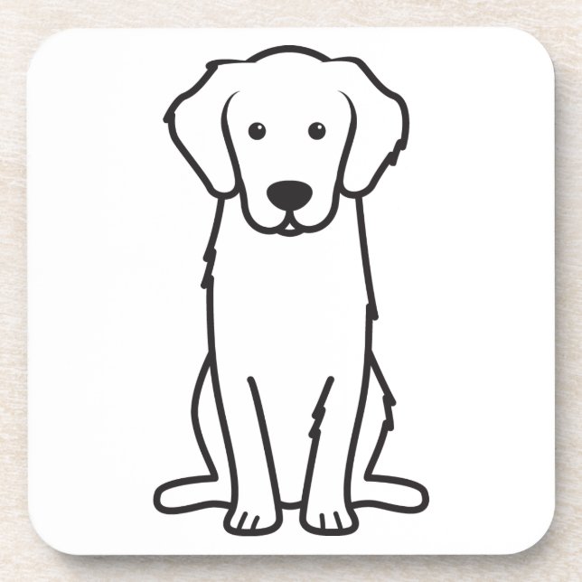 Posavasos Dibujo animado del perro del golden retriever (Frente)