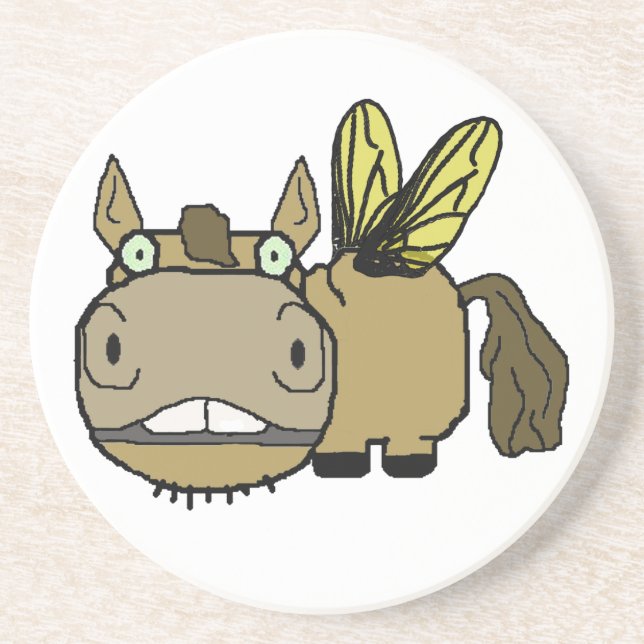 Posavasos Dibujo animado del tábano del caballo de Schnozzle (Frente)