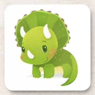 Posavasos dibujo animado lindo del dinosaurio del bebé verde
