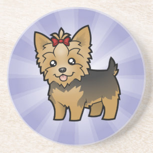 Posavasos Dibujo animado Yorkshire Terrier (pelo corto con