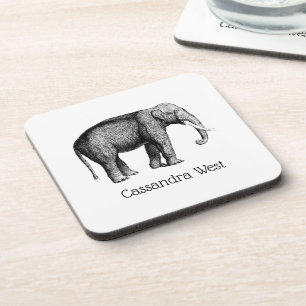 Posavasos Dibujo Antiguo de Elefante