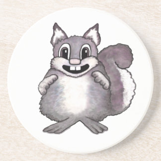 Posavasos Dibujo de caricatura de ardilla feliz 
