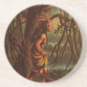 Posavasos Dibujo de época: Pocahontas, la princesa india