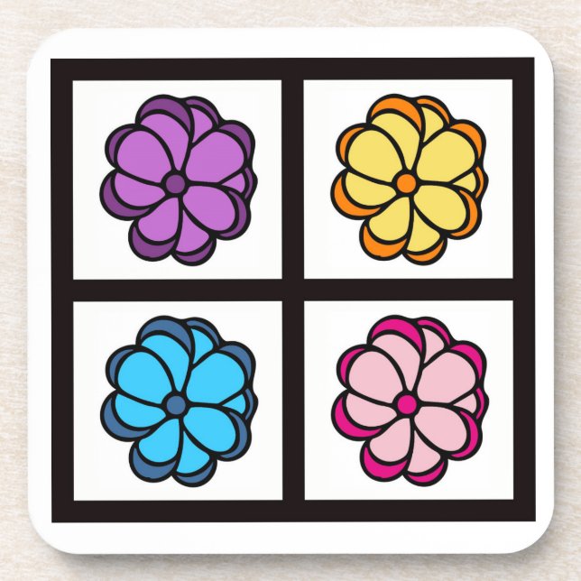 Posavasos Dibujo de flor de bonito (Frente)