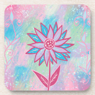 Posavasos Dibujo de Flor Pastel Adorable