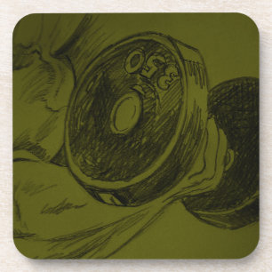 Posavasos Dibujo de lápiz de lápiz de fitness de edificio de