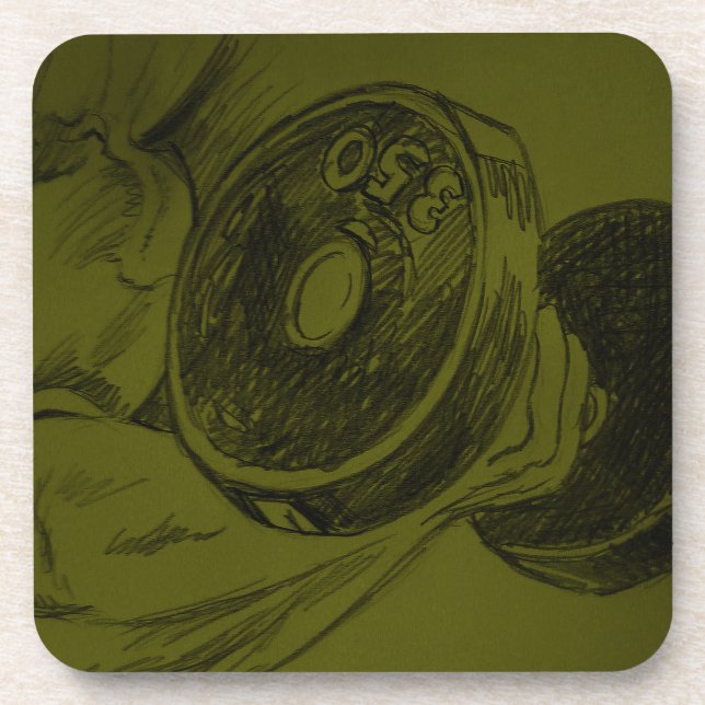 Posavasos Dibujo de lápiz de lápiz de fitness de edificio de (Frente)