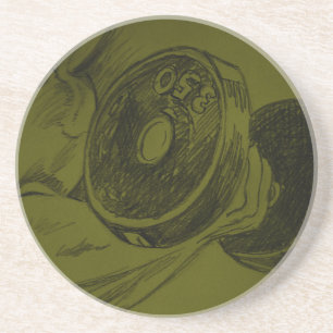 Posavasos Dibujo de lápiz de lápiz de fitness de edificio de