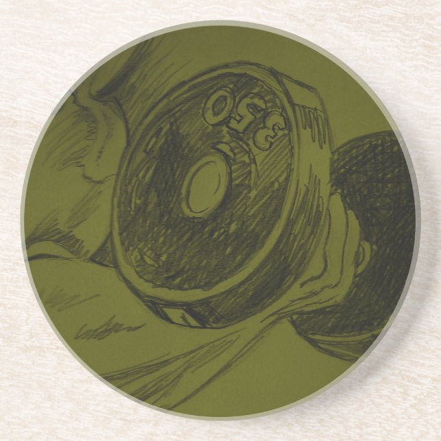 Posavasos Dibujo de lápiz de lápiz de fitness de edificio de (Frente)