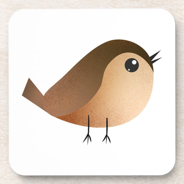 Posavasos Dibujo de pájaro gorrión (Frente)