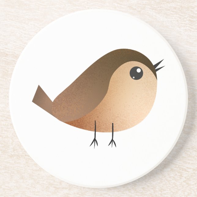 Posavasos Dibujo de pájaro gorrión (Frente)