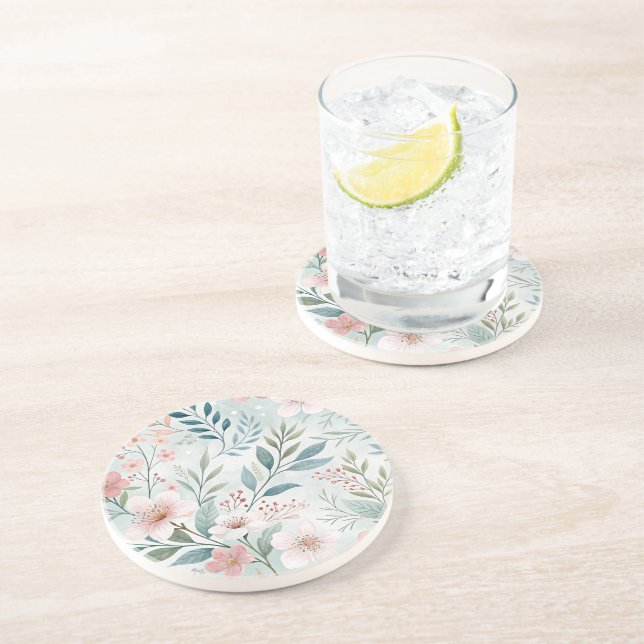 Posavasos Dibujo de patrón de flor (Lado)