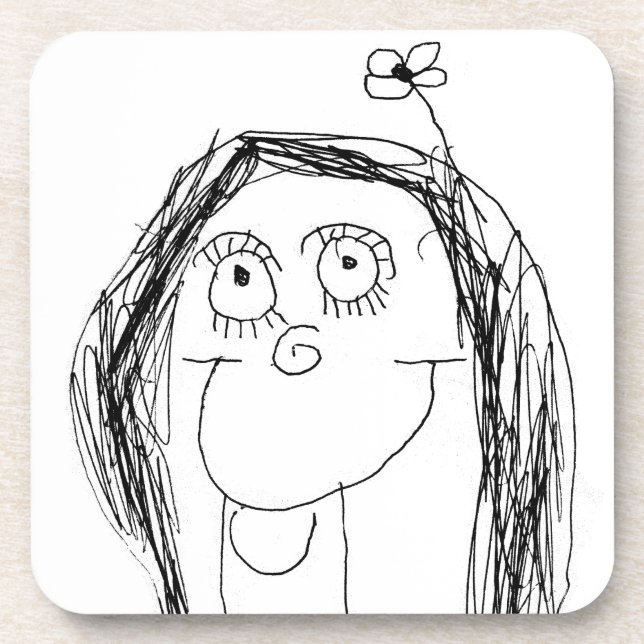 Posavasos Dibujo de su hijo - regalo del día de la madre (Frente)