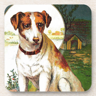 Posavasos Dibujo del vintage: Jack Russel Terrier