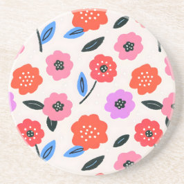 Posavasos Dibujo Han patrón de flores