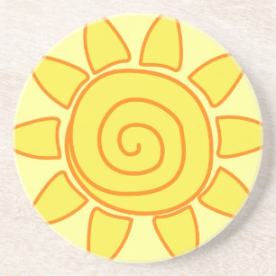 Posavasos Dibujo mono del sol hecho a mano para niños Ilustr