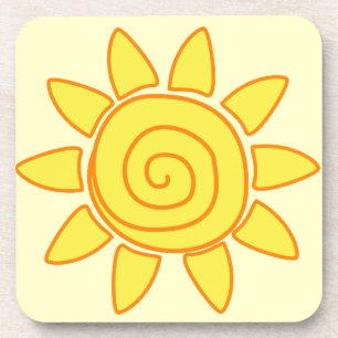 Posavasos Dibujo mono del sol hecho a mano para niños Ilustr