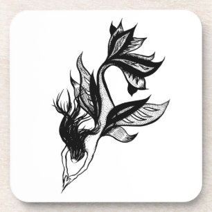 Posavasos Dibujo Tatuaje De Sirena Estilo Tatuaje Estipple T
