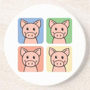 Posavasos ¡Dibujos animados de cerditos riendo!