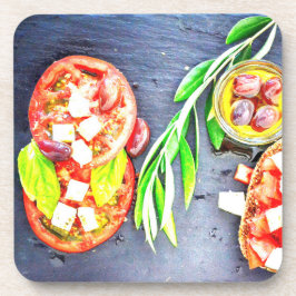 Posavasos "Dieta griega y mediterránea", foto corta. ¡Hazte 