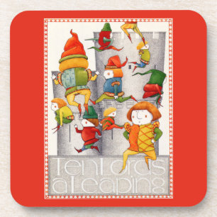 Posavasos DIEZ SEÑORES A DURO BASTIDOR DE Plástico - Rojo