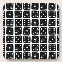 Posavasos Dígitos en blanco y negro 1-6 Rústico