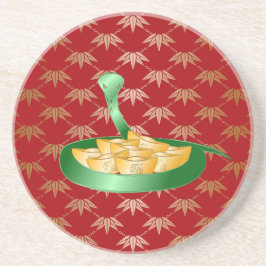 Posavasos Dinero de la fortuna del Año Nuevo Chino de la Ser