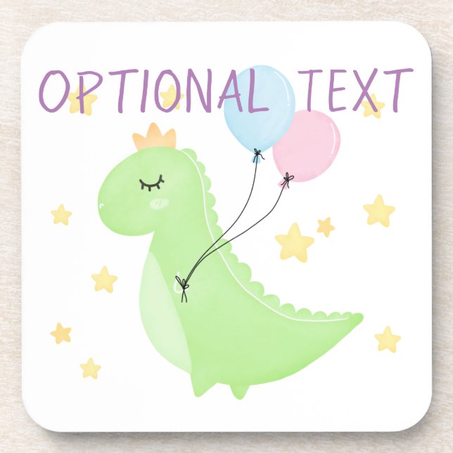 Posavasos Dinosaurio con globos (Frente)