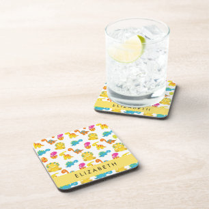Posavasos Dinosaurios Cutos, Patrón De Dinosaurios, Tu Nombr