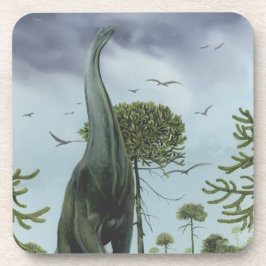 Posavasos Dinosaurios de época, Sauroposidon con pájaros vol