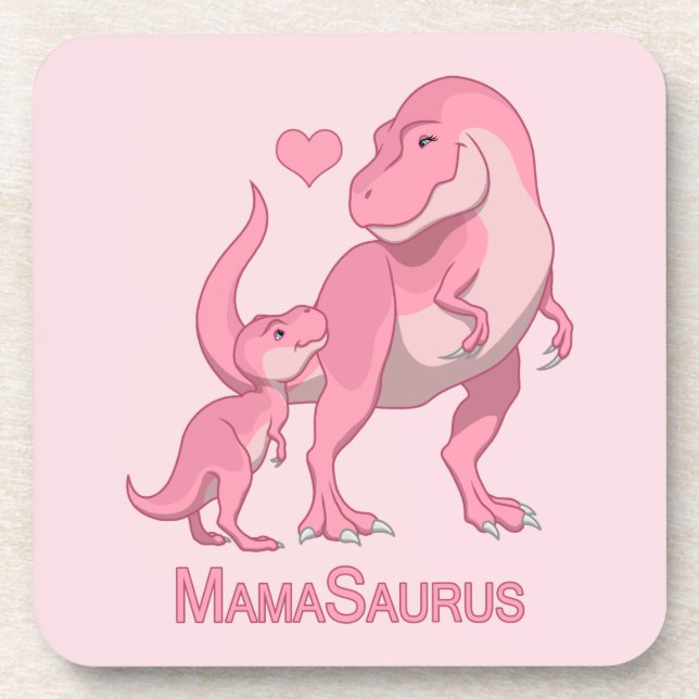 Posavasos Dinosaurios MamaSaurus T-Rex y Baby Girl (Frente)