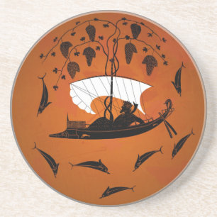 Posavasos Dionysus y el práctico de costa de los delfínes