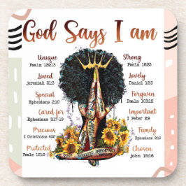 Posavasos Dios dice que soy mujer cristiana negra Sista Mela