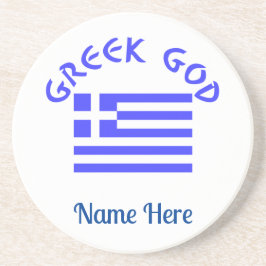 Posavasos Dios griego y bandera de Grecia Personalizados 
