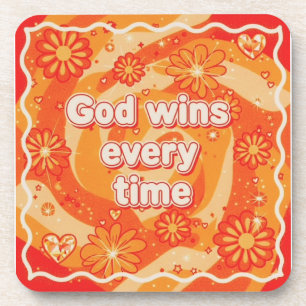 Posavasos Dios naranja gana siempre fe cristiana