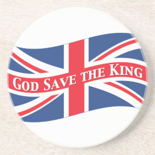 Posavasos Dios salve al rey con Union Jack