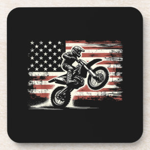 Posavasos Dirt Bike Bandera Americana Motocross Biker Vintag