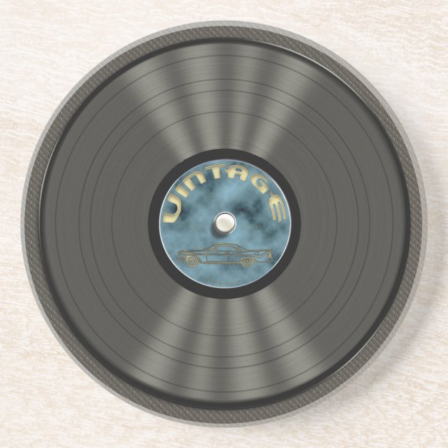 Posavasos Disco de vinilo del vintage (Frente)