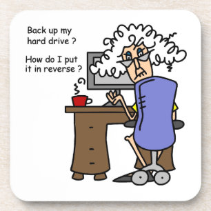 Posavasos Disco duro de vuelta cómico