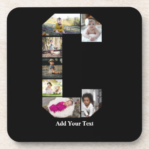 Posavasos Diseñar su propia letra C Collage de fotos
